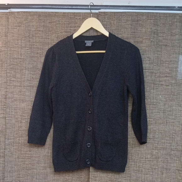 Ann Taylor Sweaters - Ann Taylor Charcoal Cardigan Sweater